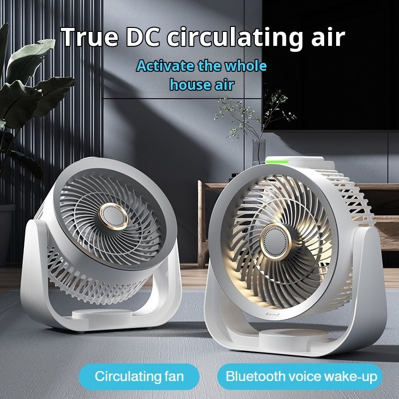 Smart Home Room - Intelligenter Schreibtischventilator, sprachaktiviertes Nachtlicht, vier Geschwindigkeitsstufen,