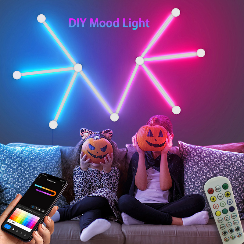Smart Home Room - Intelligente RGB-Wandleuchte, Bluetooth-APP-Verbindung, LED-Lichtleiste für Musikpartys,