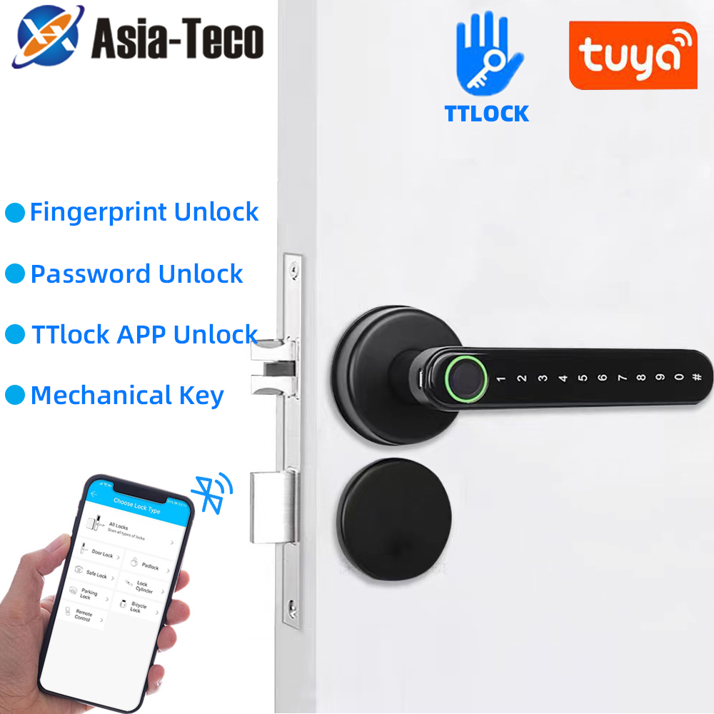 Smart Home Lock - TTLock Intelligentes Bluetooth-Fingerabdruckschloss, biometrisches Passwortcode-Türschloss mit