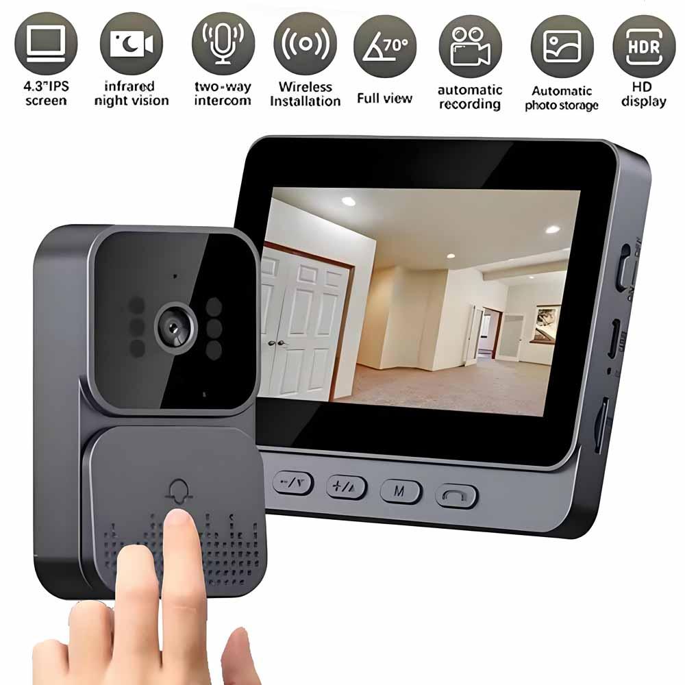 Smart Home Video Doorphone Ezviz - Drahtlose Intercom-Türklingel, HD-Nachtsicht, 4,3-Zoll-LPs-Bildschirm, wasserdichte visuelle