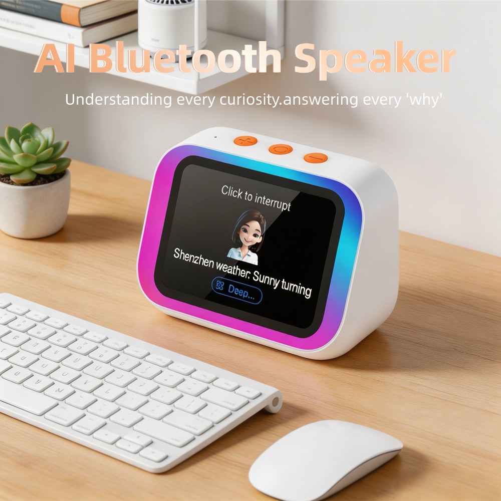 Smart Home Room - KI-Bluetooth-Lautsprecher 5.4 mit KI-Sprachassistent, HD-Touchscreen-Display, elektronischem