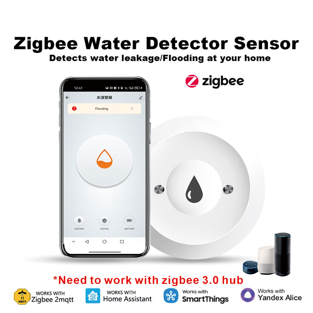 Smart Home Water Level Sensor - ZigBee Smart Wasserleck-Sensor Wasserüberlauf-Niveaudetektor Sicherheitsalarmsystem Flut-