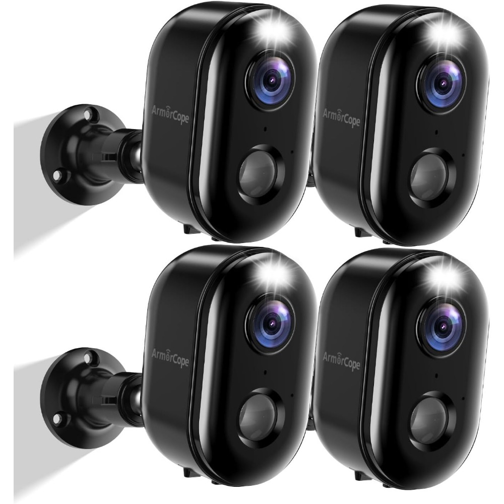 Smart Home Usb - Außen-Sicherheitskameras, 2K Nachtsicht, KI-Bewegungserkennung, Wetterfest -