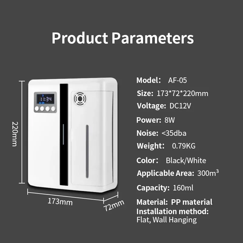 Smart Humidifier - NAMSTE 300m³ Intelligenter Ätherisches-Öl-Diffusor Bluetooth Wasserloses