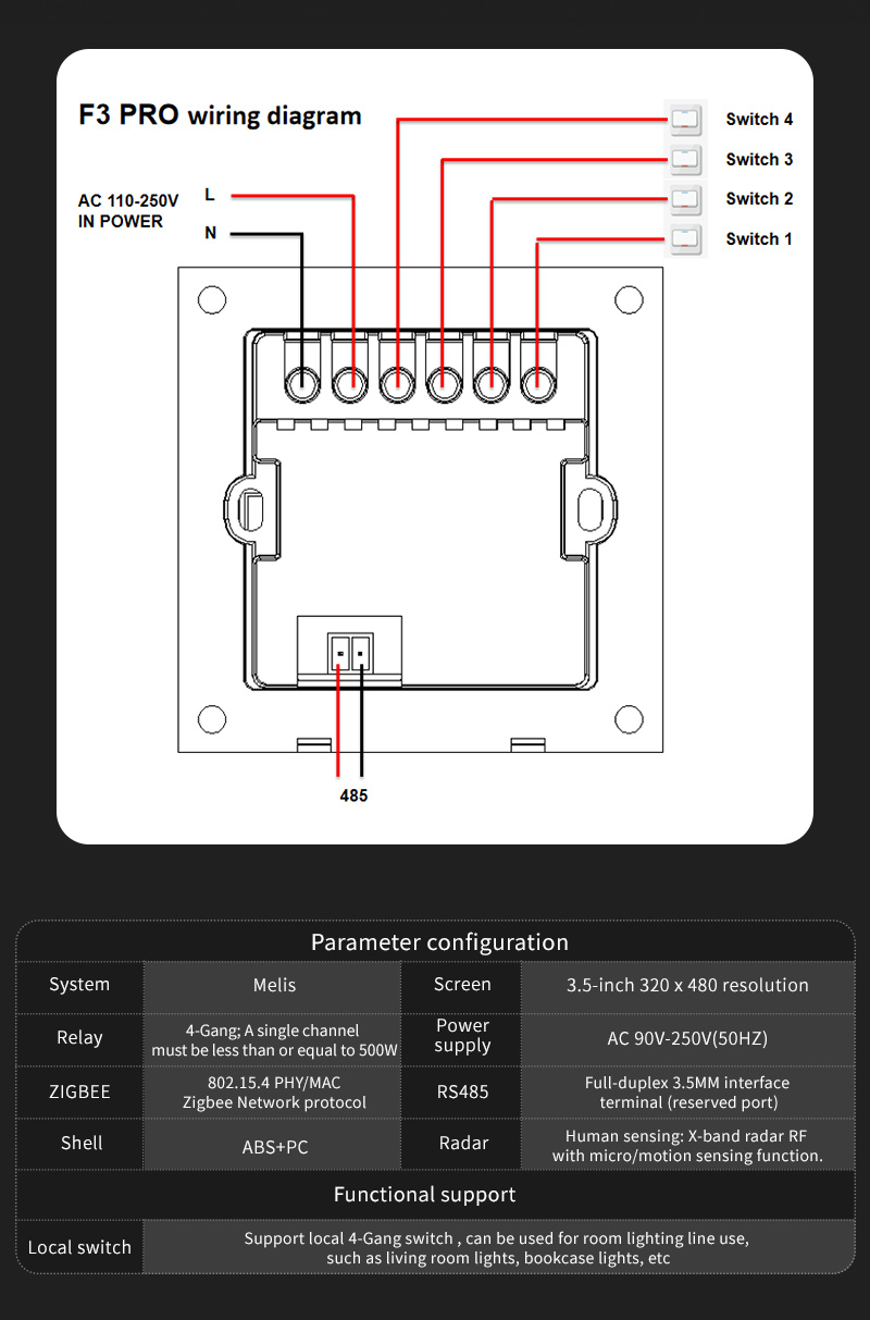 F3 Pro 3,5 Zoll IPS Touch-Pane – Smart Home Switch Bewertung und Preis